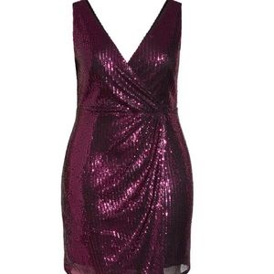 Strappy Razzle dress from city chic in color lipstick. Looks Red in person